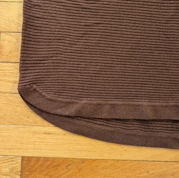 Brown Ribbed Women's Sweater - Picture 4 of 7